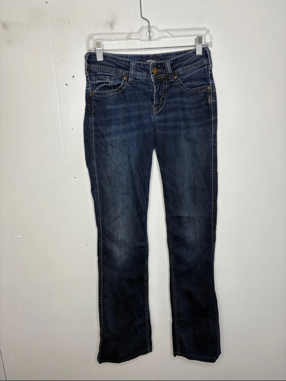 Silver Jeans Womens 26 Suki Slim Boot Dark Wash Western Country Full Length